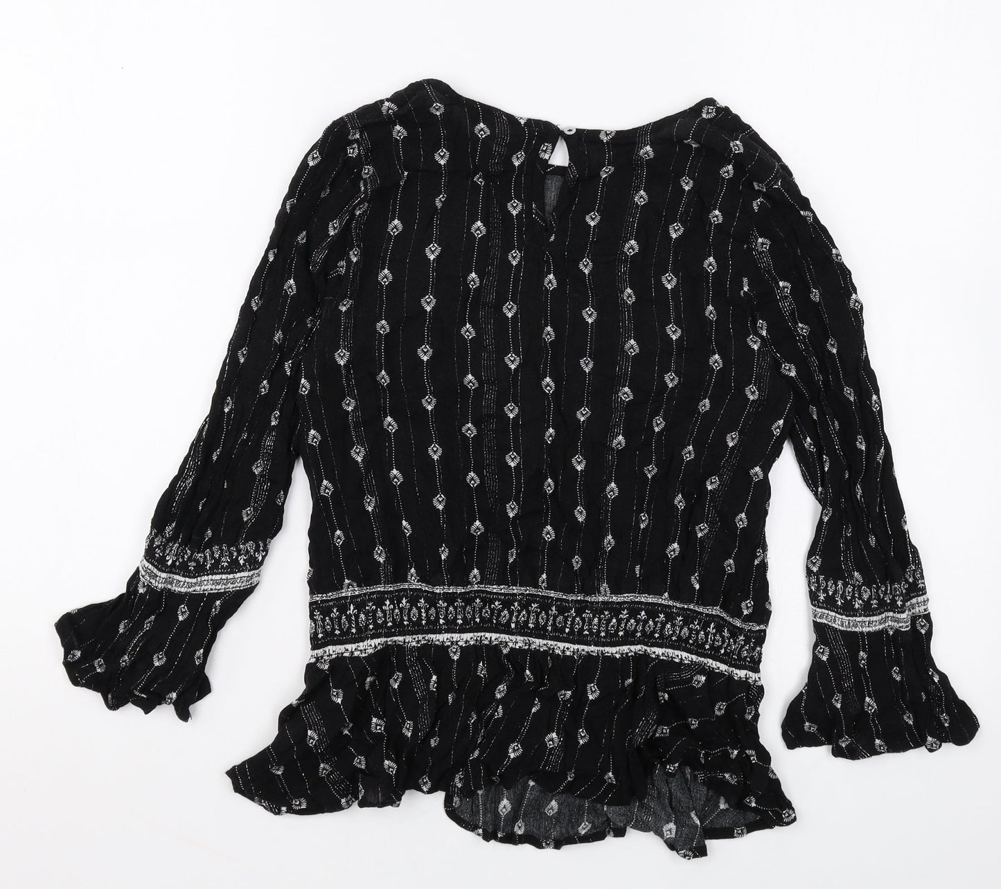 Womens UK Size 8 New Look Black Basic Blouse