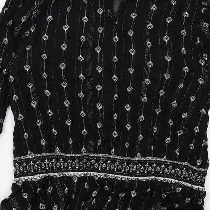 Womens UK Size 8 New Look Black Basic Blouse
