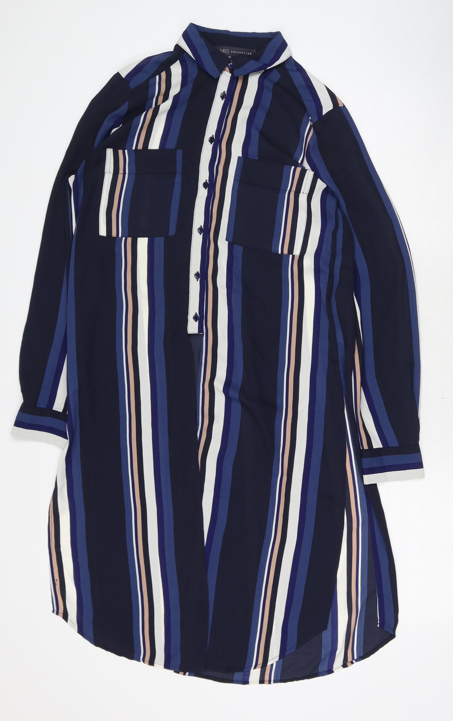 Womens UK Size 8 Marks and Spencer Blue Basic Blouse