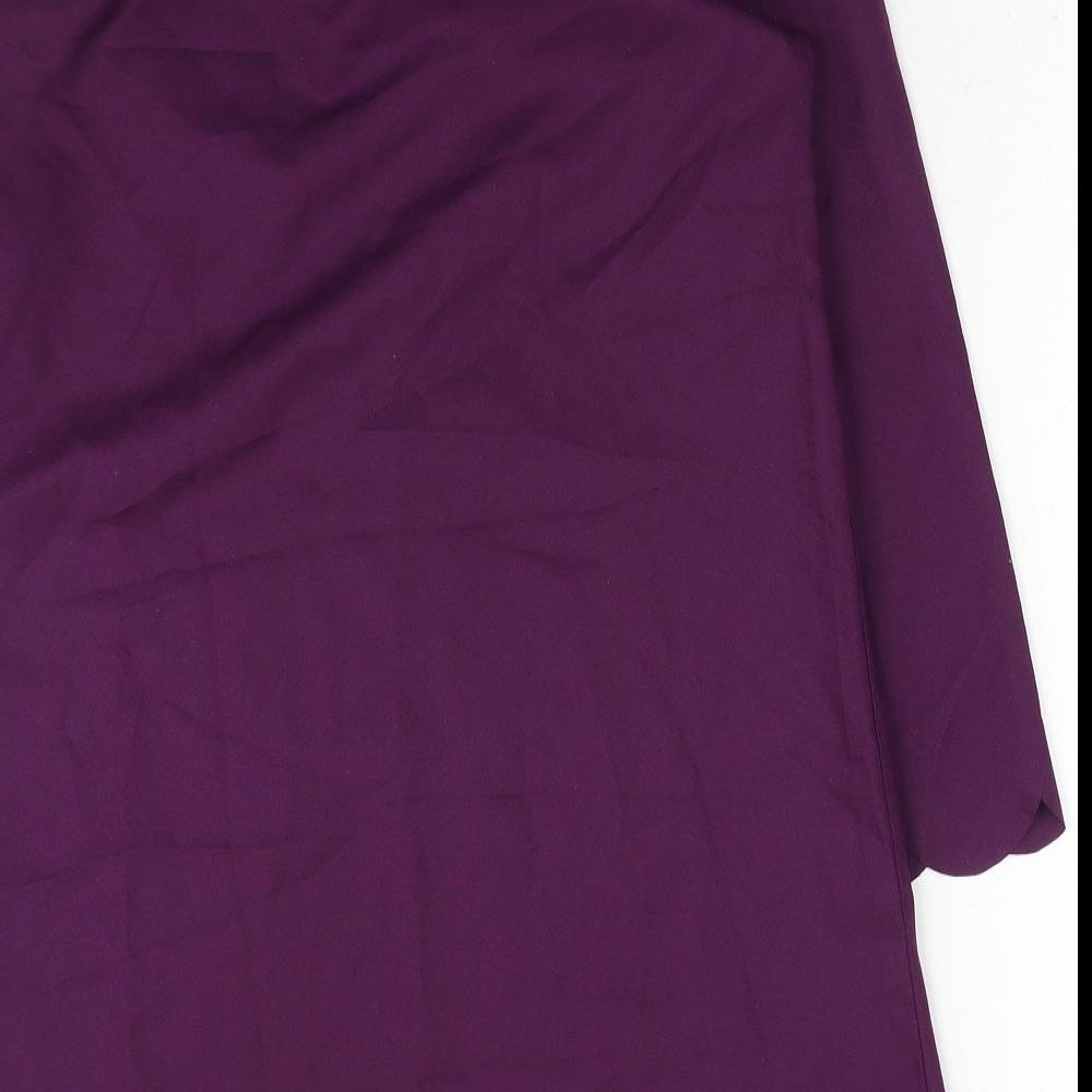 SheIn Womens Purple Polyester A-Line Size S Boat Neck Pullover - Scalloped