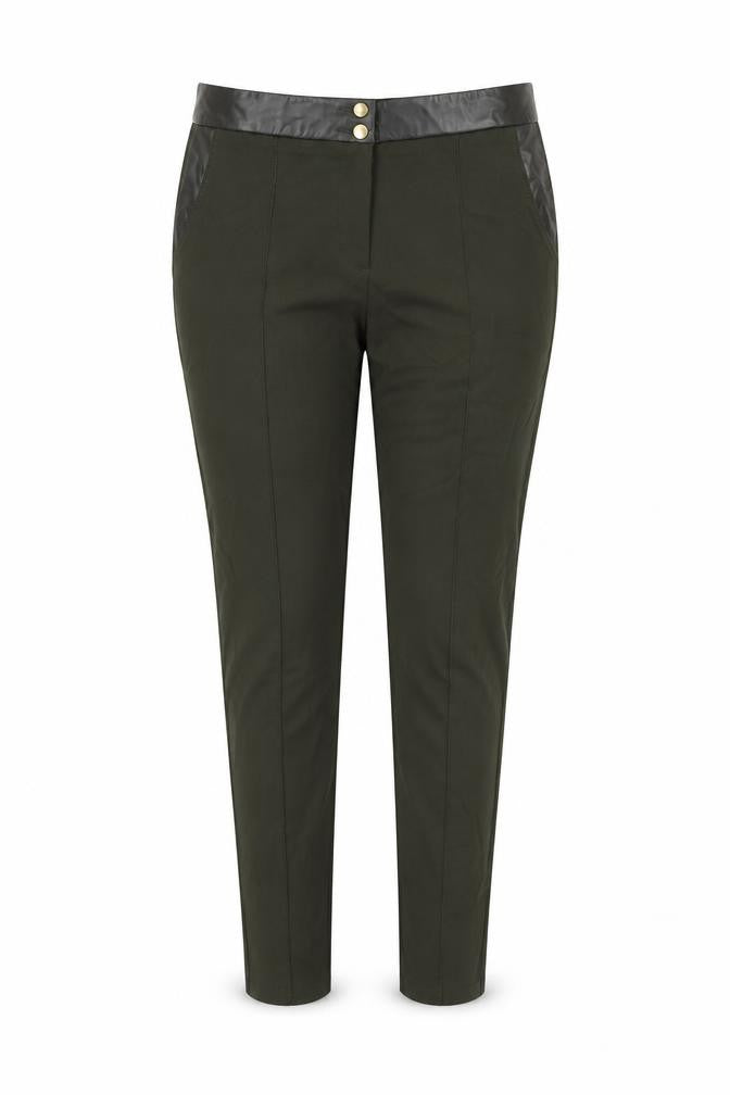 LASCANA Womens Green Polyester Trousers Size 16 Regular Button