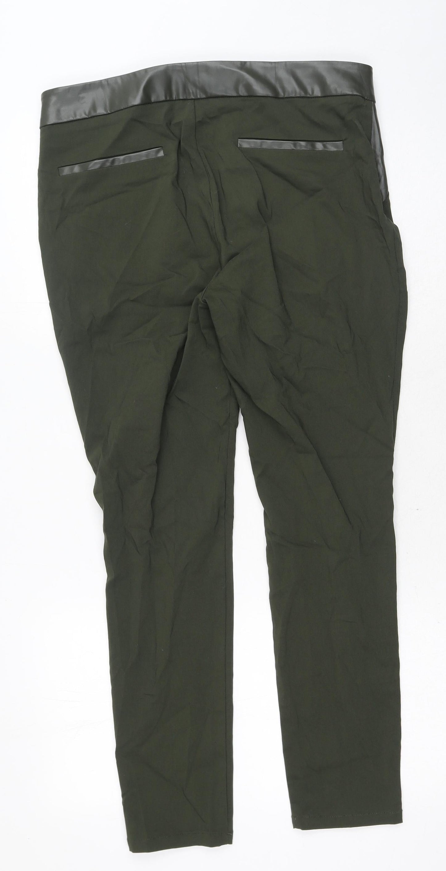 LASCANA Womens Green Polyester Trousers Size 16 Regular Button