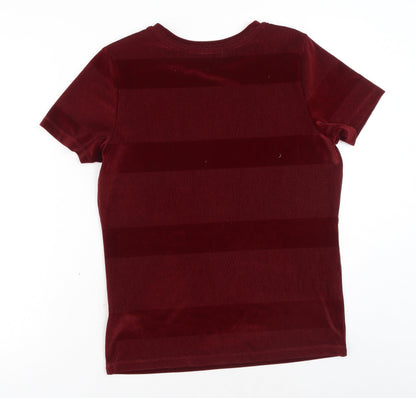 Womens UK Size 12 Marks and Spencer Red Basic T-Shirt