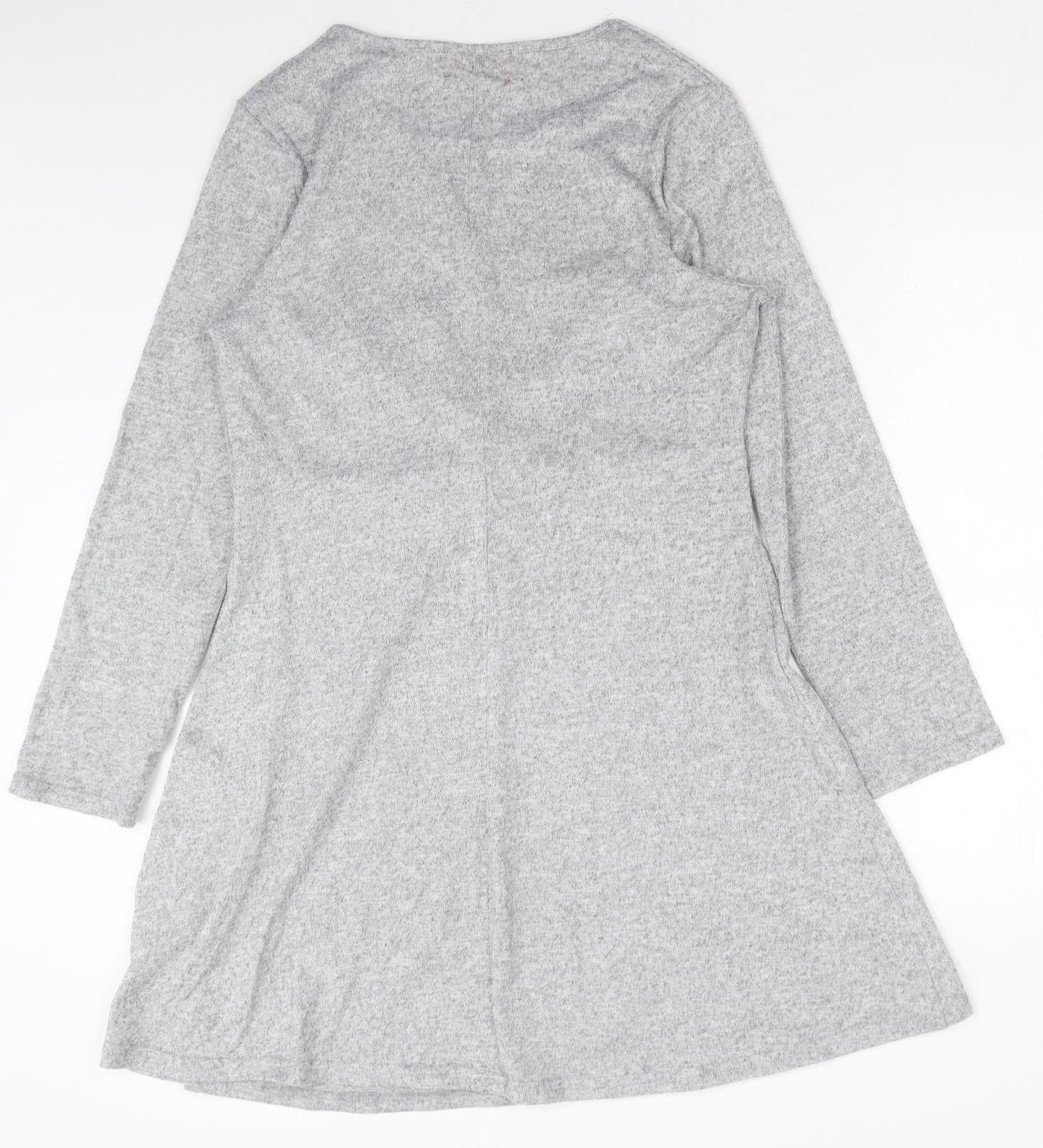 Jane Austin Womens Grey Polyester Skater Dress Size 16 Boat Neck Pullover - Twist Detail
