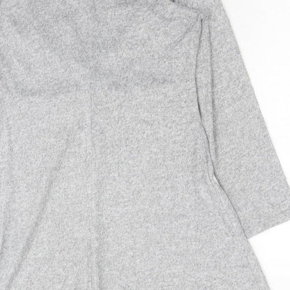 Jane Austin Womens Grey Polyester Skater Dress Size 16 Boat Neck Pullover - Twist Detail