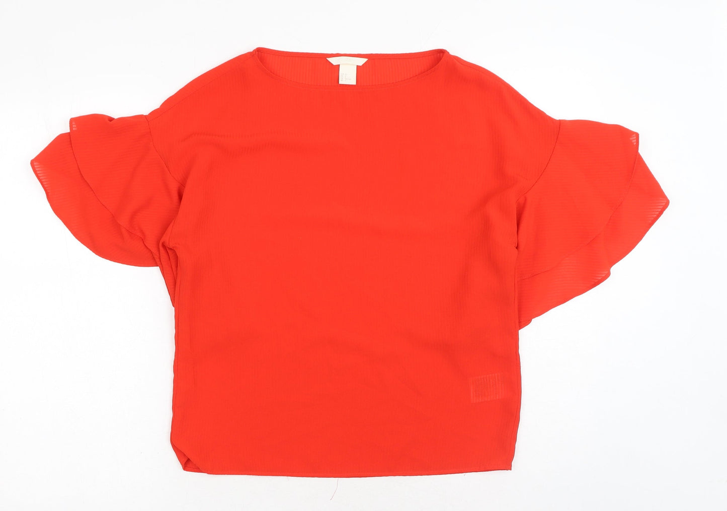 Womens UK Size 4 H&M Red Basic Blouse