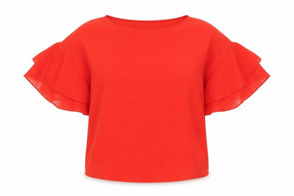 Womens UK Size 4 H&M Red Basic Blouse