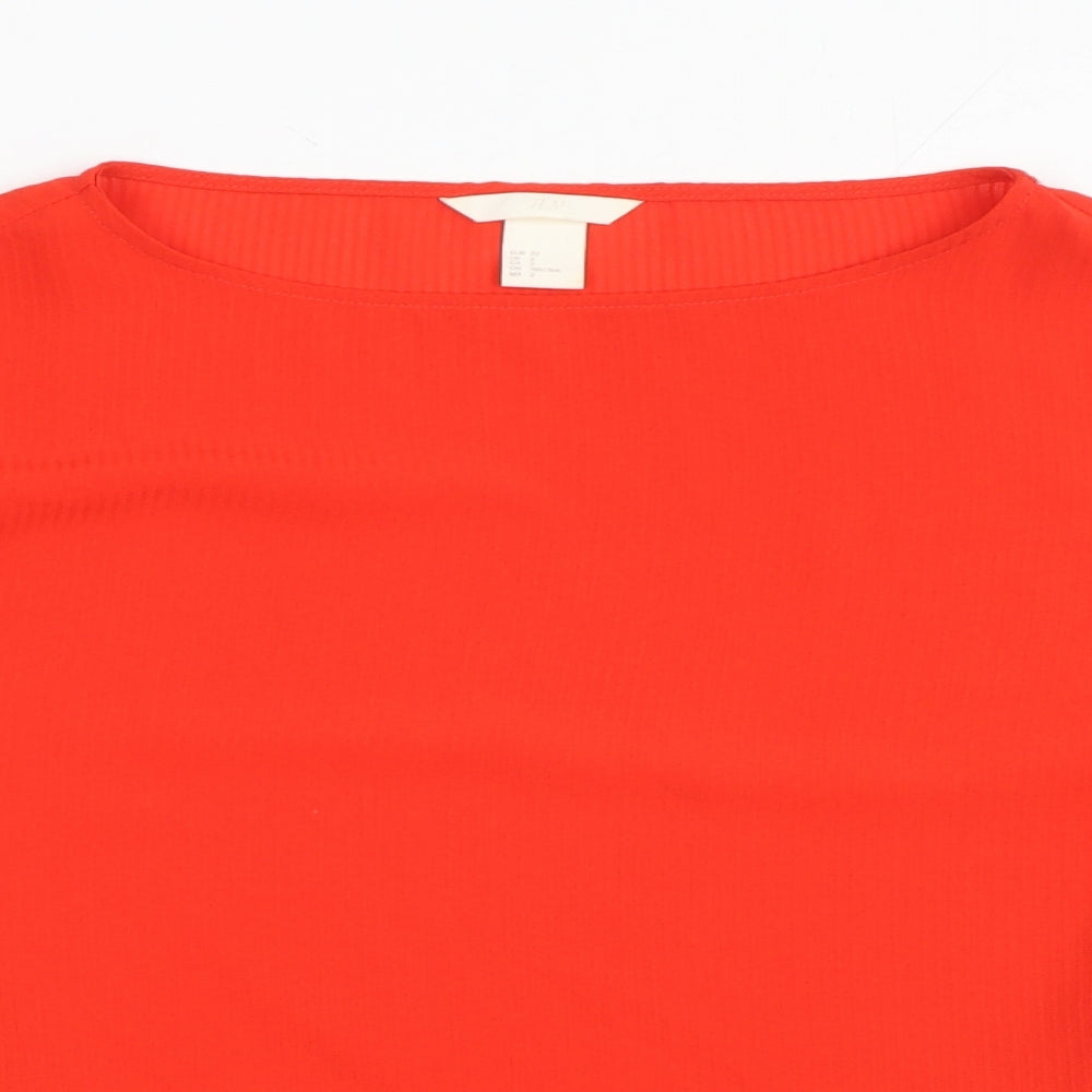 Womens UK Size 4 H&M Red Basic Blouse