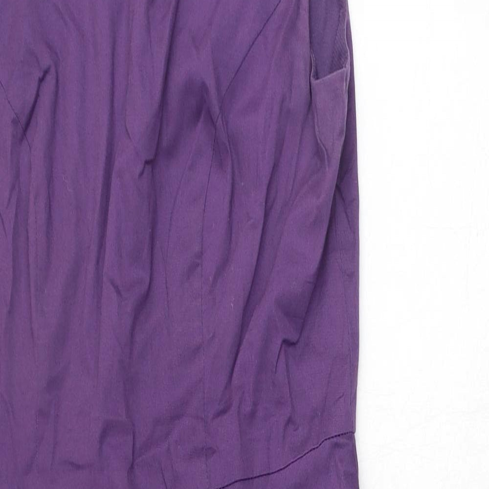 Gardenwed Womens Purple Polyester A-Line Size M Boat Neck Zip