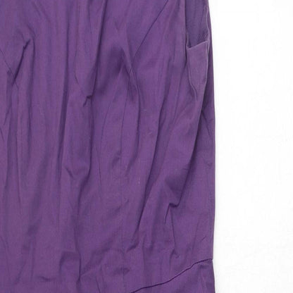 Gardenwed Womens Purple Polyester A-Line Size M Boat Neck Zip