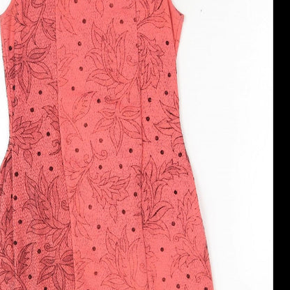 QED London Womens Pink Floral Polyester Sheath Size S Boat Neck Pullover