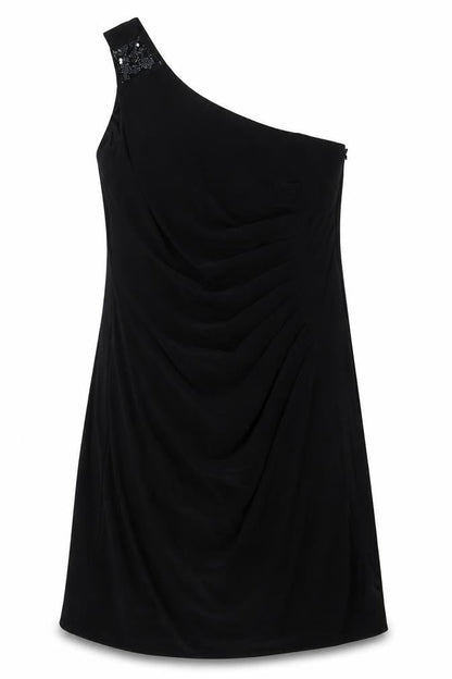 JS Boutique Womens Black Polyester A-Line Size 14 Off the Shoulder Zip