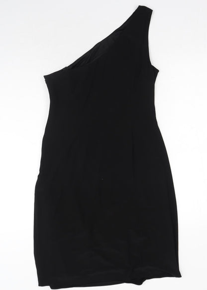 JS Boutique Womens Black Polyester A-Line Size 14 Off the Shoulder Zip