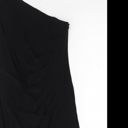 JS Boutique Womens Black Polyester A-Line Size 14 Off the Shoulder Zip