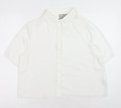 Womens UK Size 14 ASOS White Basic Button-Up