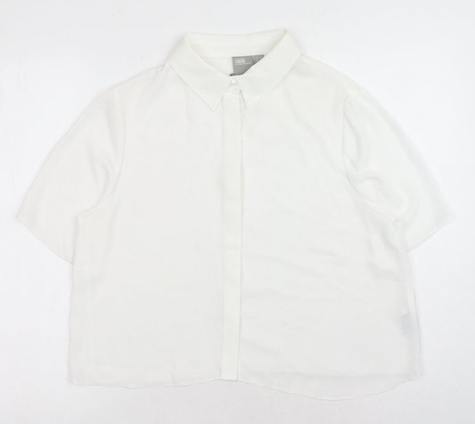 Womens UK Size 14 ASOS White Basic Button-Up