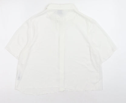 Womens UK Size 14 ASOS White Basic Button-Up