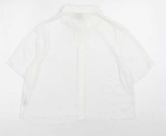 Womens UK Size 14 ASOS White Basic Button-Up