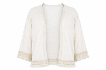 Dorothy Perkins Womens Ivory V-Neck Polyester Shrug Jumper Size L