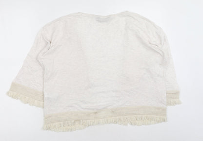 Dorothy Perkins Womens Ivory V-Neck Polyester Shrug Jumper Size L