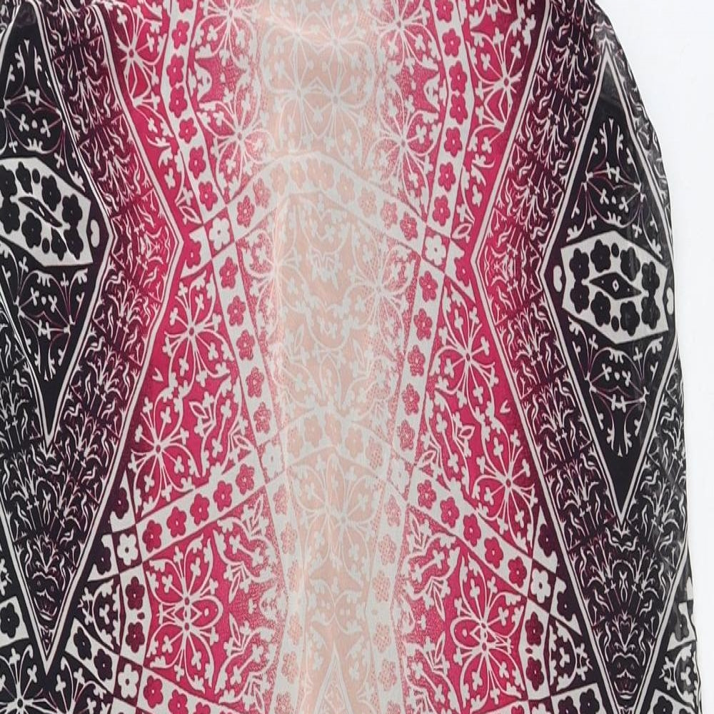 Papaya Womens Pink Geometric Polyester Shift Size 12 Boat Neck Pullover