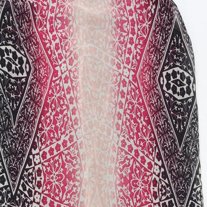 Papaya Womens Pink Geometric Polyester Shift Size 12 Boat Neck Pullover