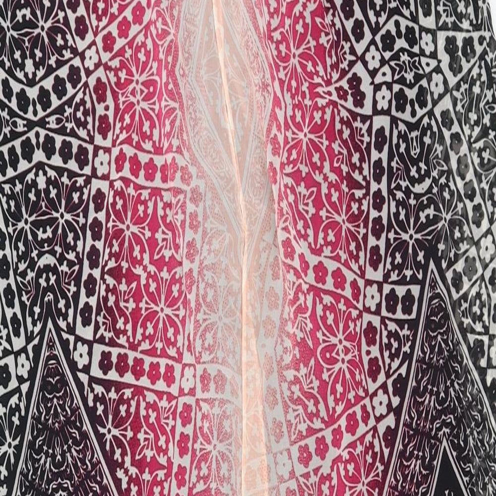 Papaya Womens Pink Geometric Polyester Shift Size 12 Boat Neck Pullover