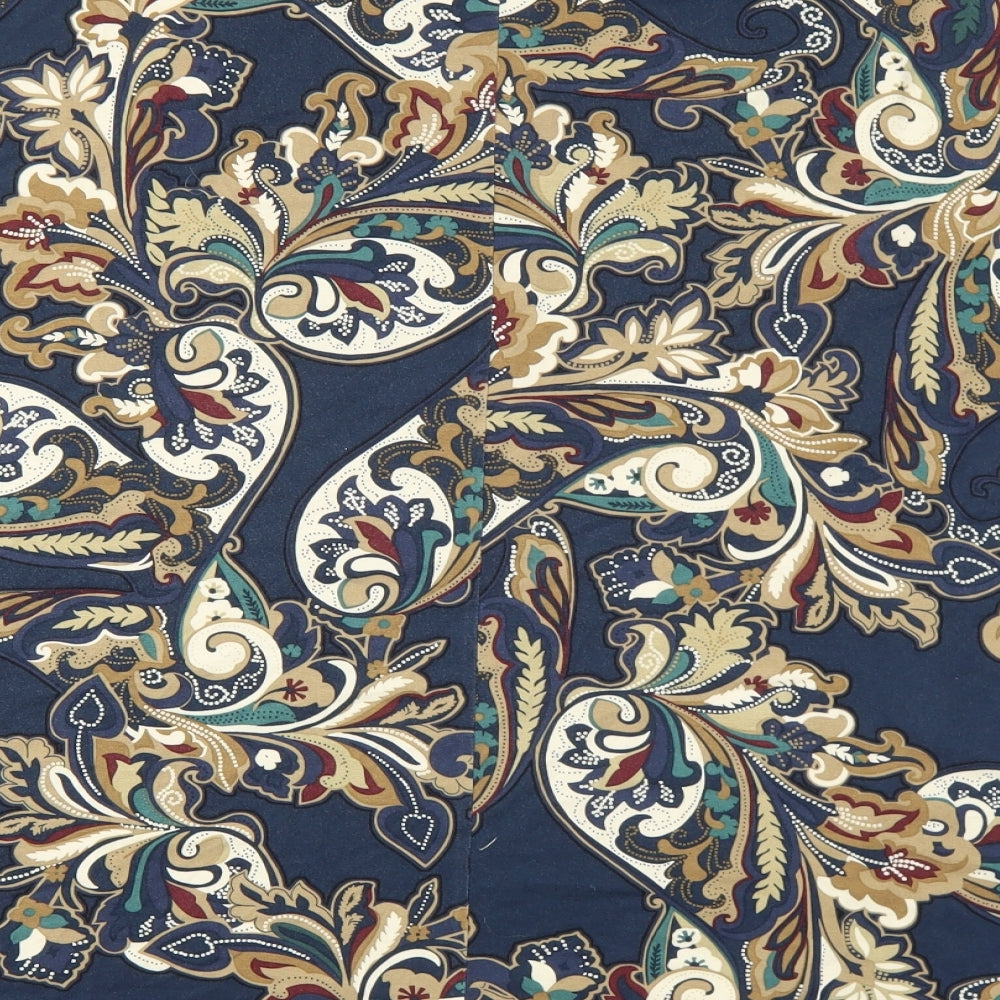 Marks and Spencer Womens Blue Geometric Viscose A-Line Skirt Size 8