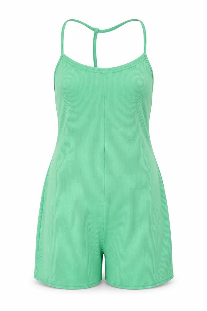 Womens UK Size 4 PRETTYLITTLETHING One-Piece Green Playsuit