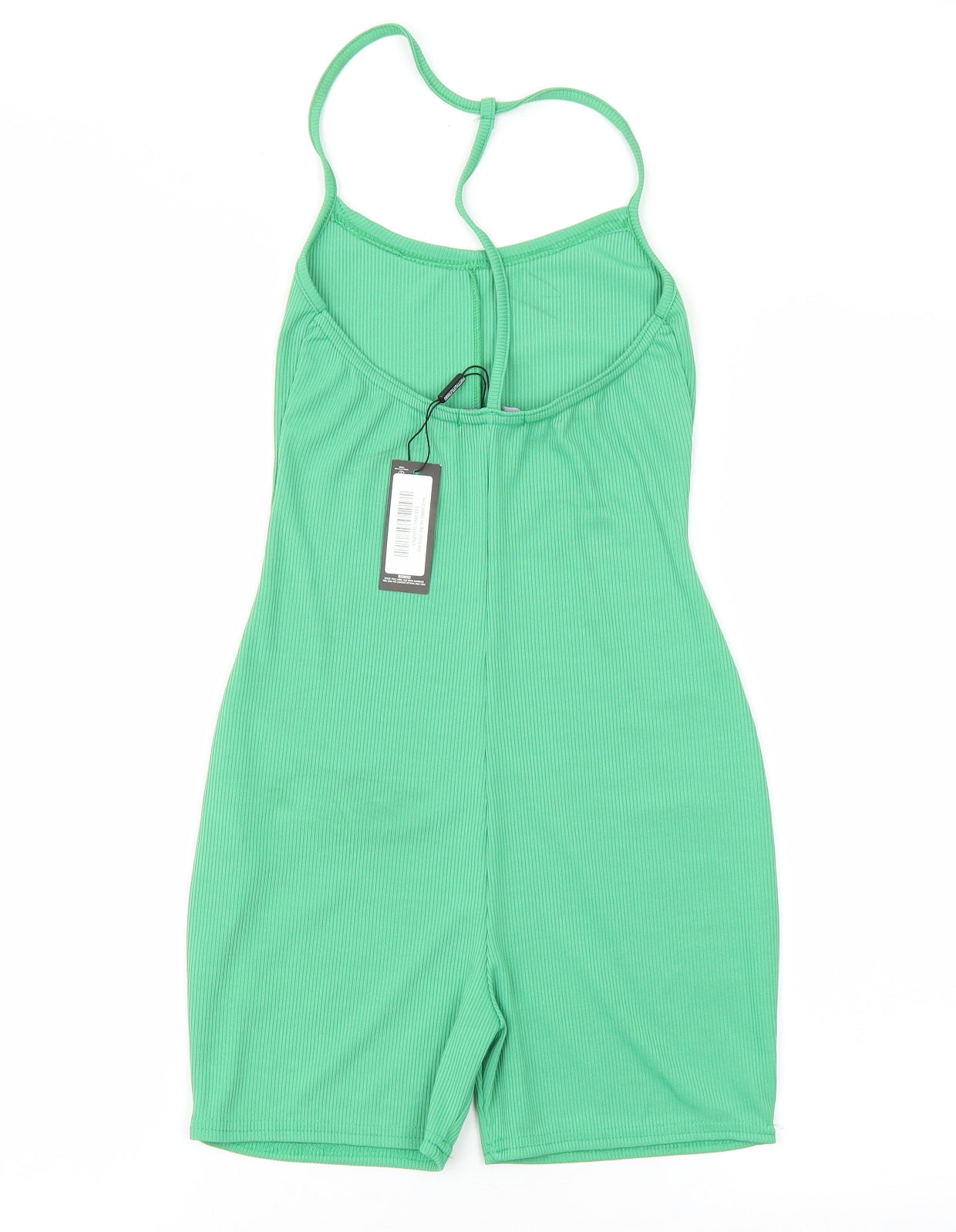 PRETTYLITTLETHING Womens Green Viscose Playsuit One-Piece Size 4 Pullover