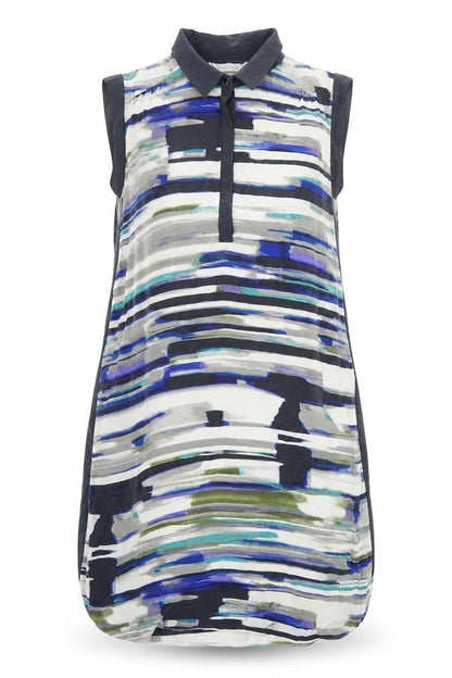 Paraphrase Womens Multicoloured Geometric Polyester Shirt Dress Size XS Collared Button