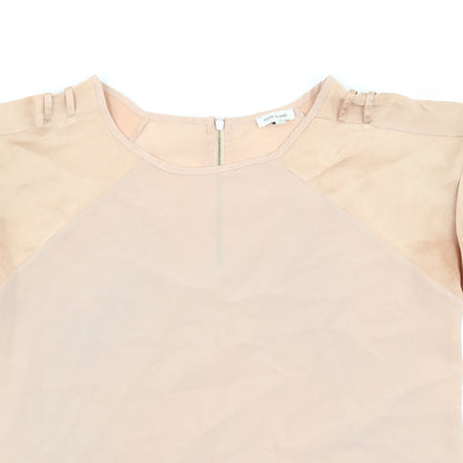 River Island Womens Beige Polyester Basic Blouse Size 10 Round Neck