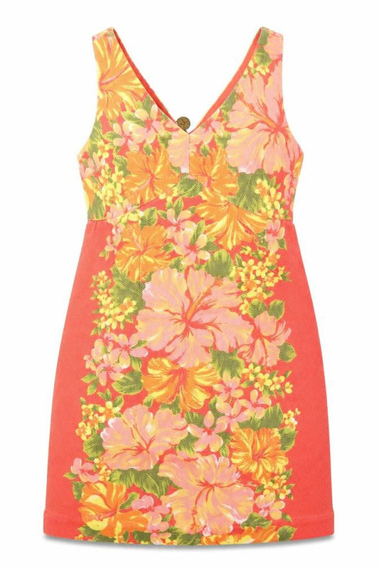 Tracy Feith Womens Multicoloured Floral 100% Cotton Tank Dress Size 10 V-Neck Zip