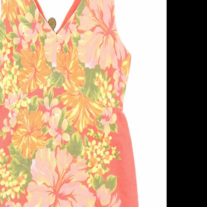 Tracy Feith Womens Multicoloured Floral 100% Cotton Tank Dress Size 10 V-Neck Zip