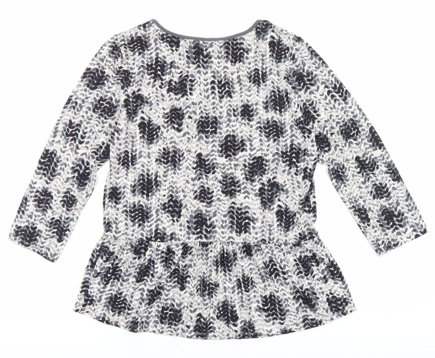 EAST Womens Black Geometric Viscose Basic Blouse Size S V-Neck