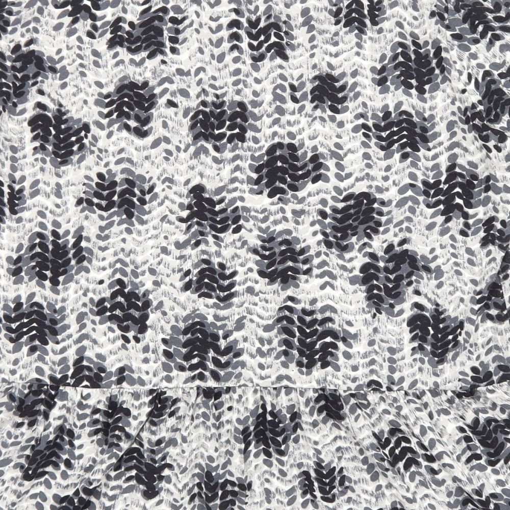 EAST Womens Black Geometric Viscose Basic Blouse Size S V-Neck