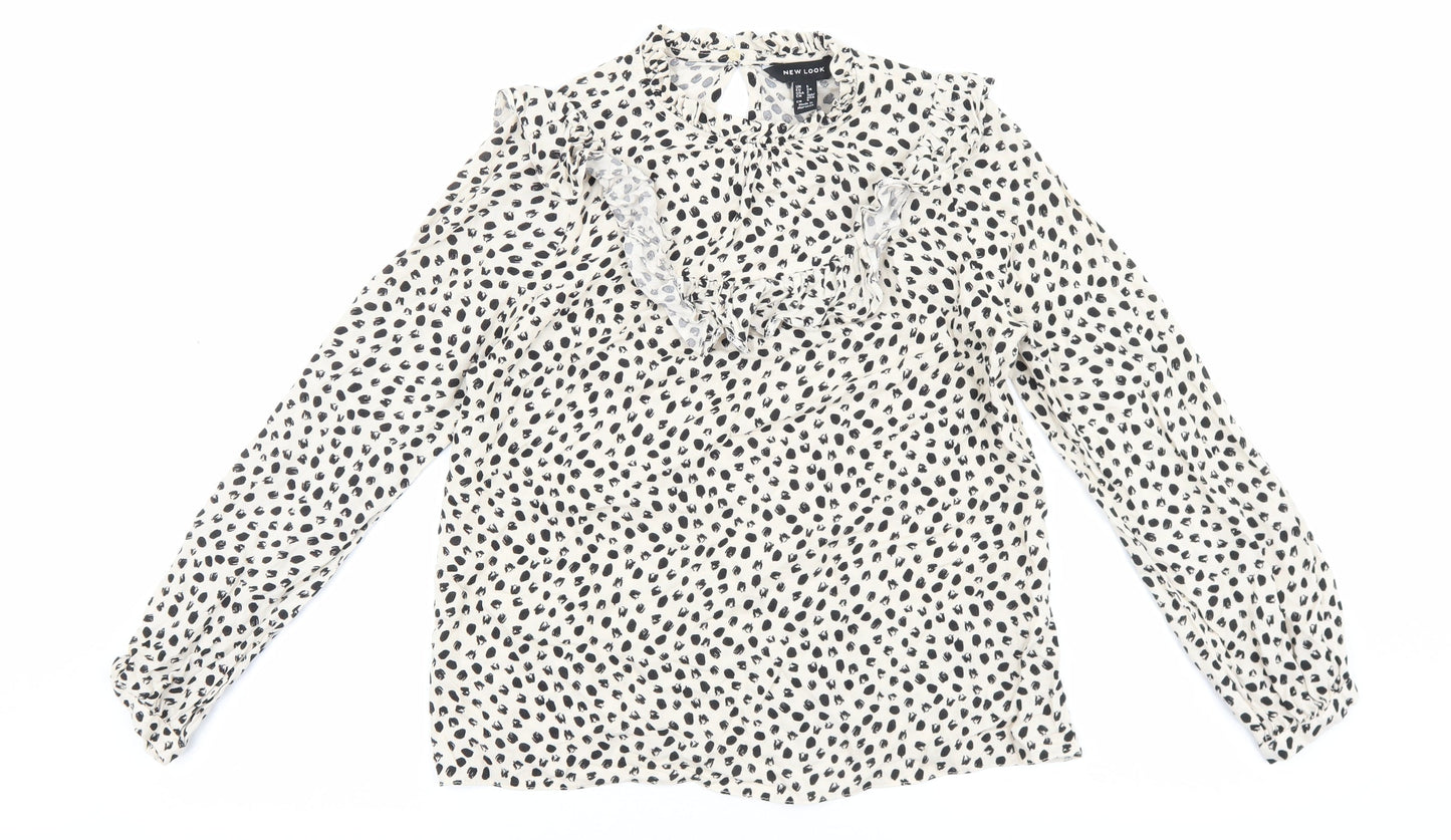 Womens UK Size 6 New Look Beige Basic Blouse