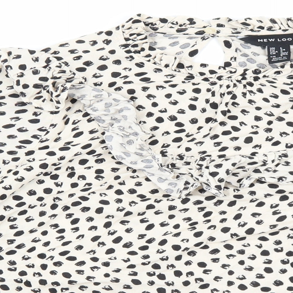 Womens UK Size 6 New Look Beige Basic Blouse