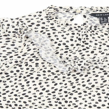 Womens UK Size 6 New Look Beige Basic Blouse