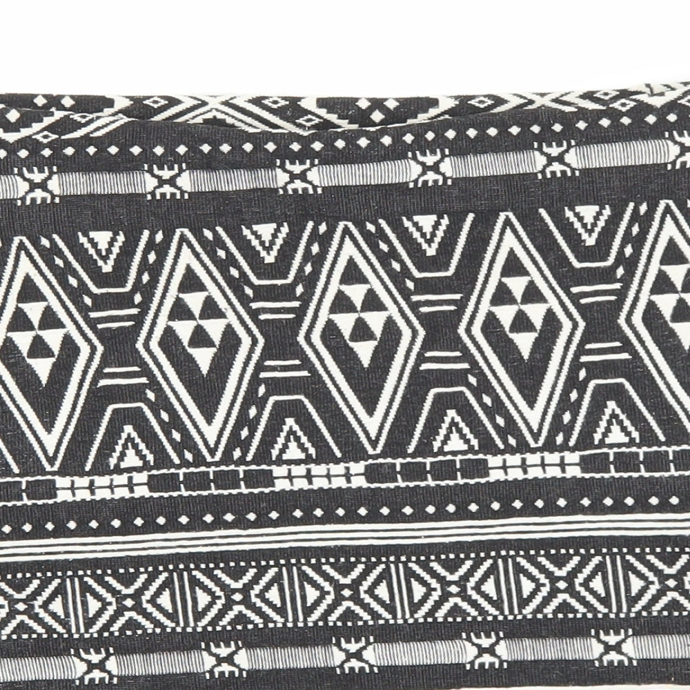 H&M Womens Black Geometric Polyester Straight & Pencil Skirt Size S