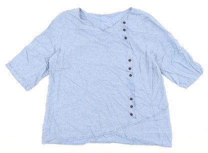 Womens UK Size XL Preworn Blue Basic Blouse
