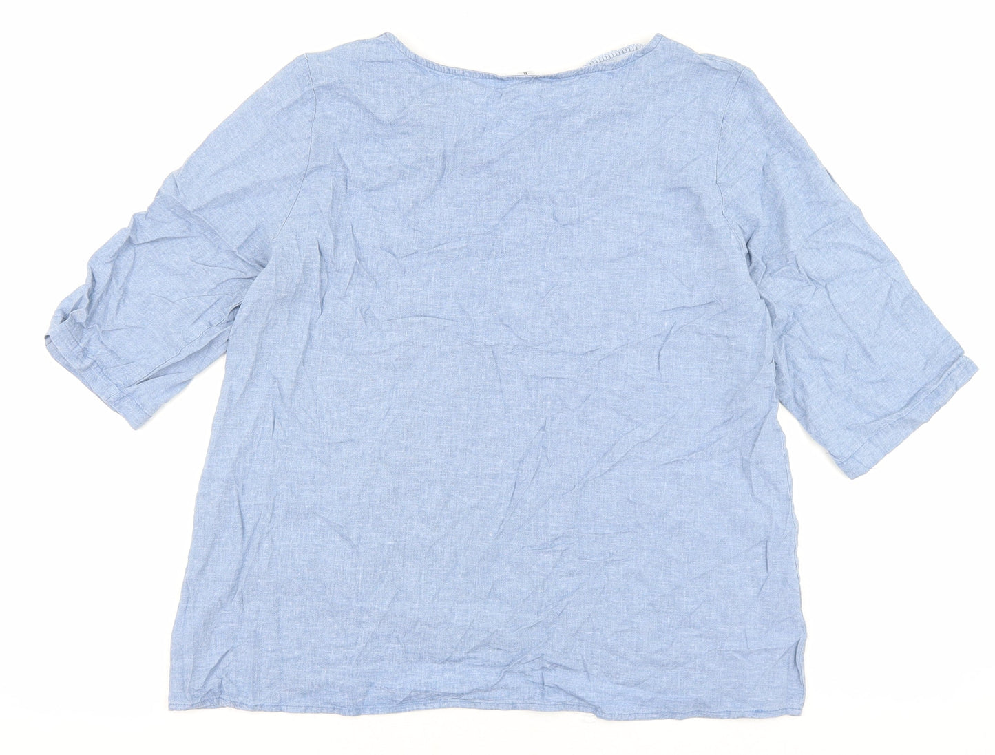 Womens UK Size XL Preworn Blue Basic Blouse