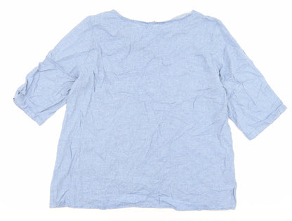 Womens UK Size XL Preworn Blue Basic Blouse
