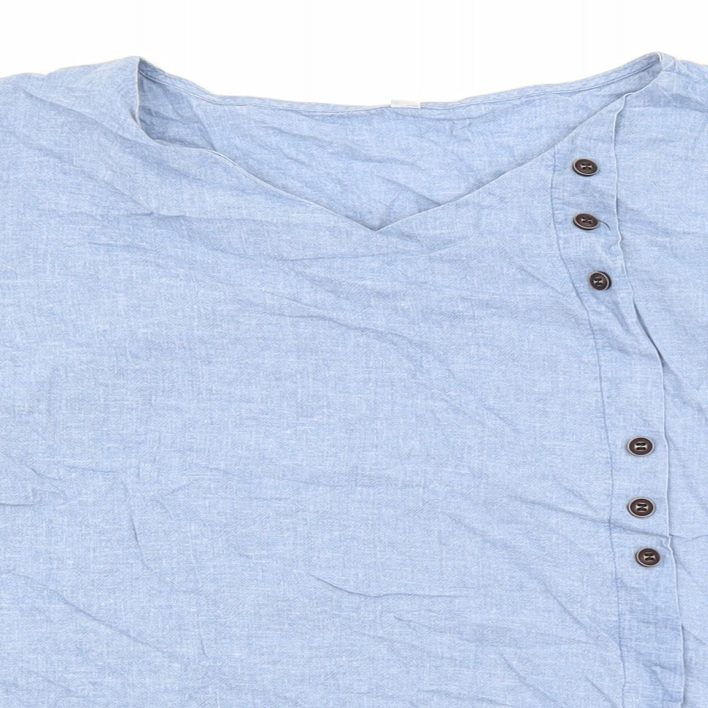 Womens UK Size XL Preworn Blue Basic Blouse