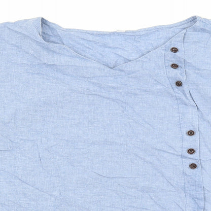 Womens UK Size XL Preworn Blue Basic Blouse