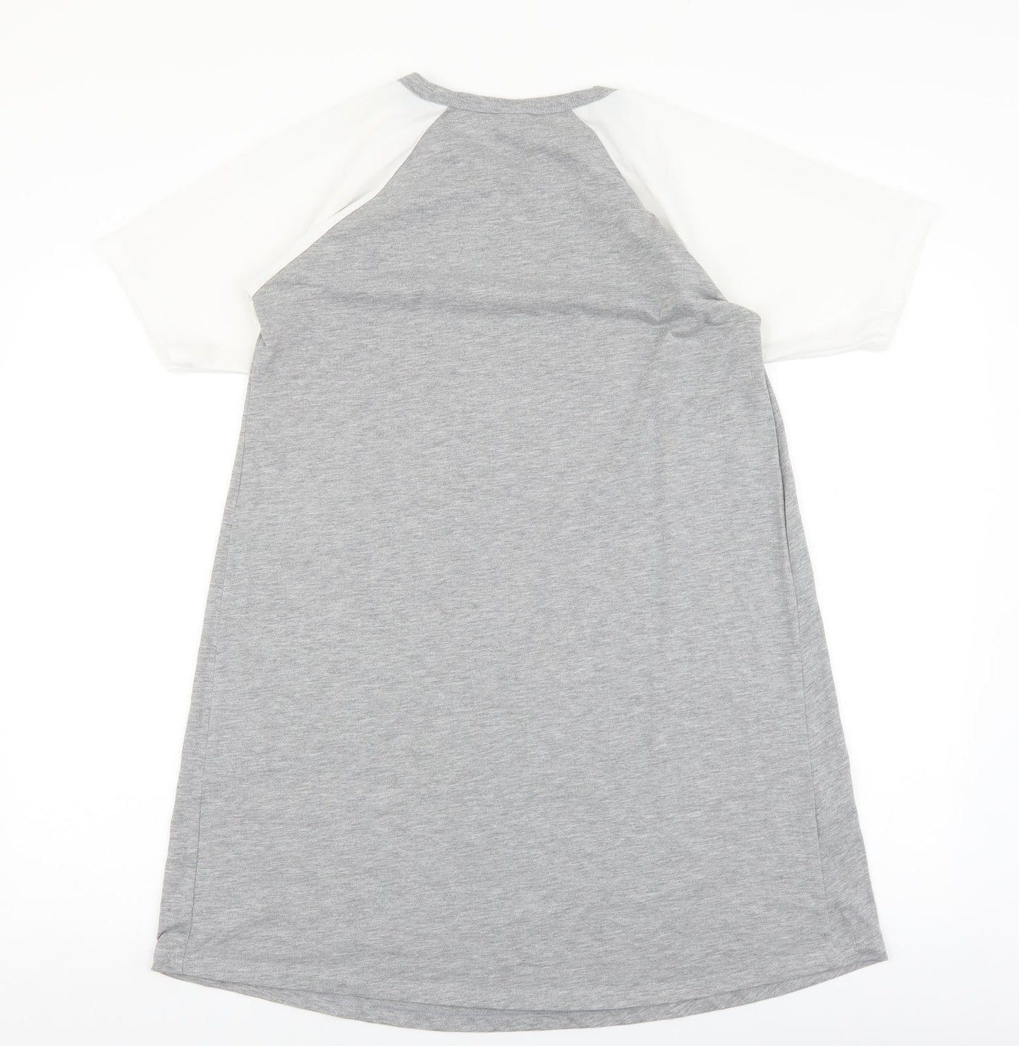 ASOS Womens Grey Viscose T-Shirt Dress Size 10 Round Neck Zip