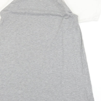 ASOS Womens Grey Viscose T-Shirt Dress Size 10 Round Neck Zip