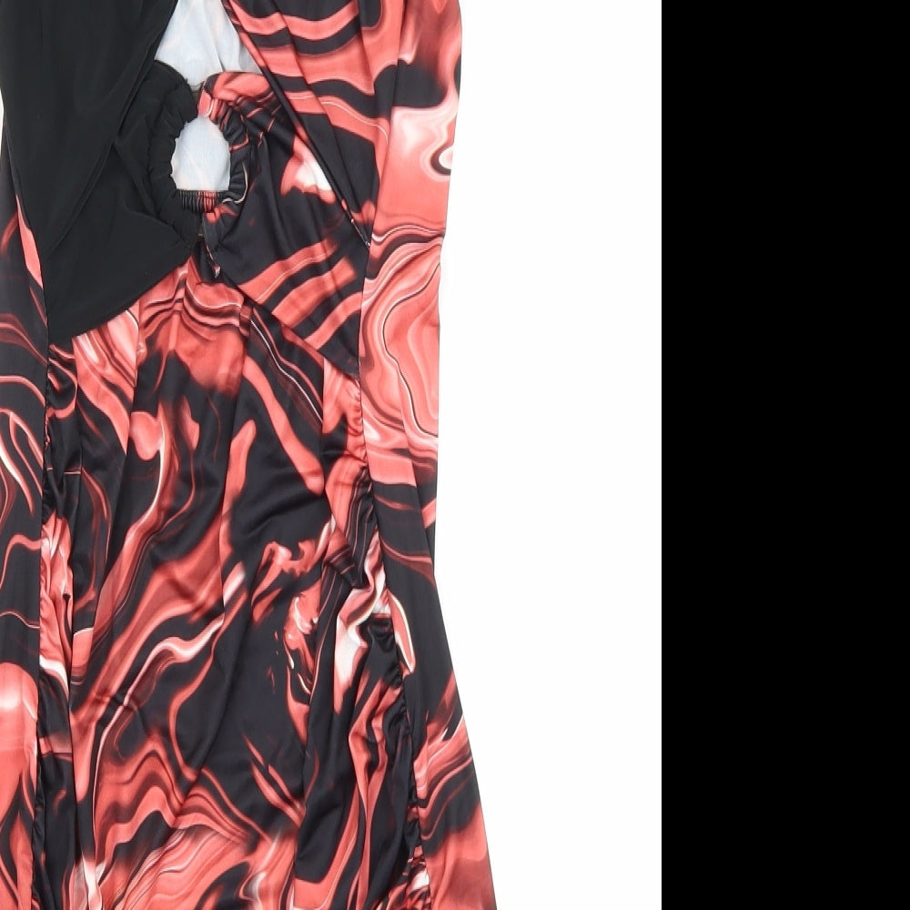 Well Worth UK Womens Black Geometric Nylon A-Line Size 8 Sweetheart Pullover