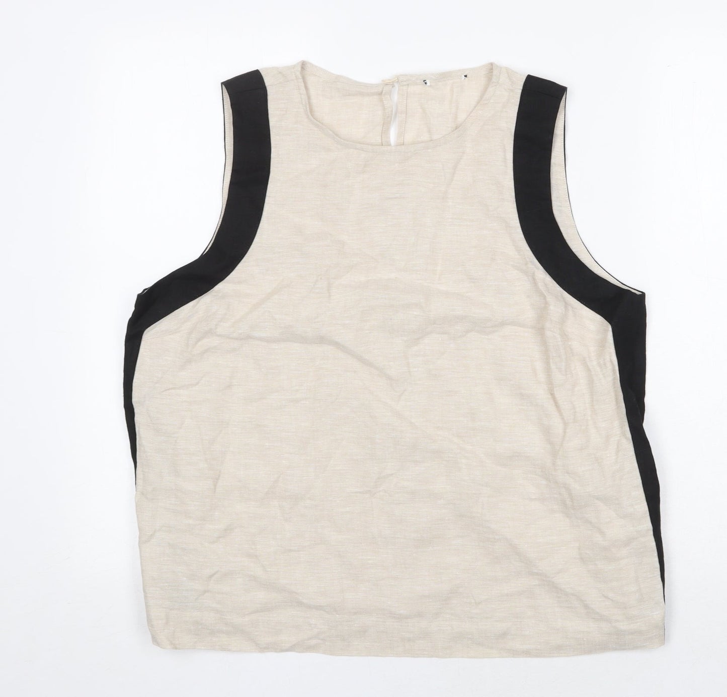 Womens UK Size 16 Preworn Beige Basic Tank