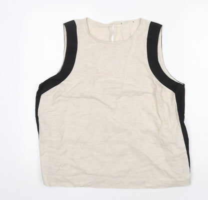 Womens UK Size 16 Preworn Beige Basic Tank